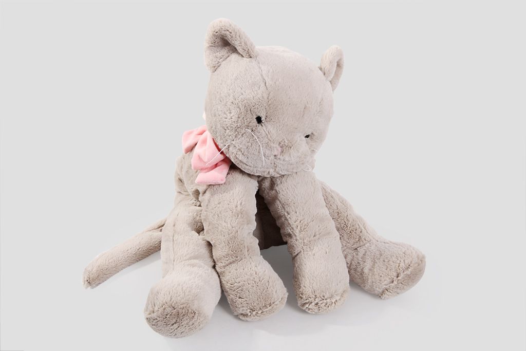 

Мягкая игрушка Lapkin "Кот" (серый/роз.), 60 см