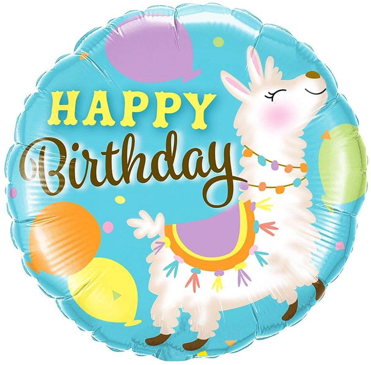 Воздушный шар "Happy birthday!" (Лама)