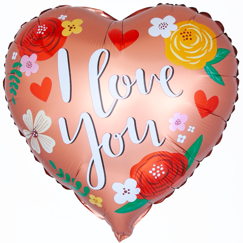 

Воздушный шар "I love you", цветочный