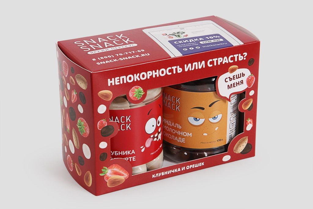 Snack-Snack Набор &quot;Клубничка и орешек&quot; от СоюзЦветТорг