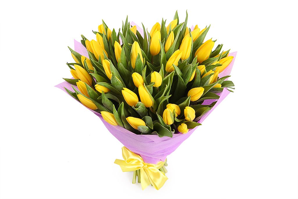 Букет 51 тюльпан, желтые от СоюзЦветТорг