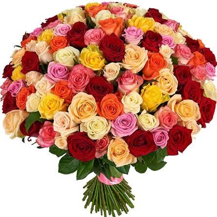 Разные цвета роз в букете цветы доставка коммунарка москва