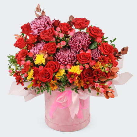 Букет в шляпной коробке Мираж Букет в шляпной коробке Мираж