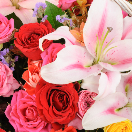 Букет в корзине Любовный порыв Букет в корзине Любовный порыв