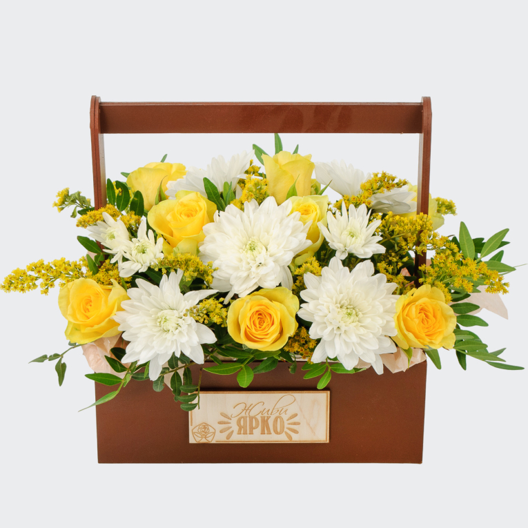 Букет в ящике Лучшая пора Букет в ящике Лучшая пора