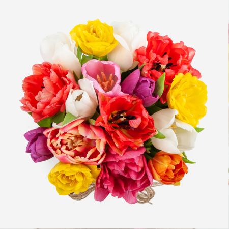 Букет в коробке Цветная акварель (15 тюльпанов) Букет в коробке Цветная акварель (15 тюльпанов)