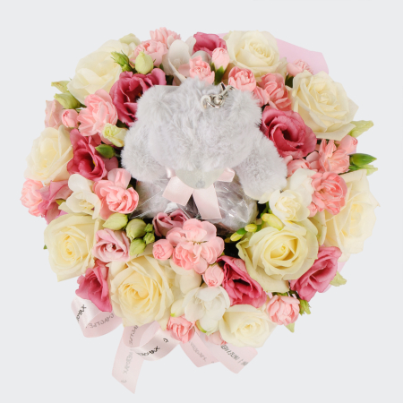 Букет в коробке Плюшевый праздник Букет в коробке Плюшевый праздник