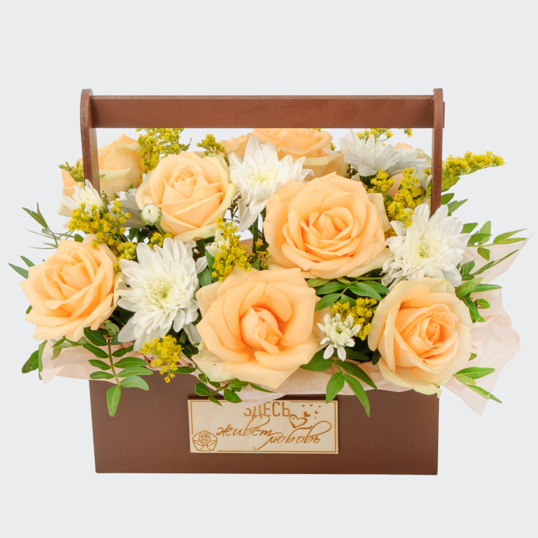 Букет в ящике Нежность Букет в ящике Нежность