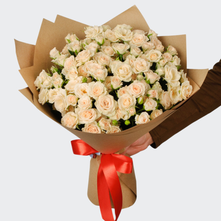 Букет из 19 кустовых роз Аврора Букет из 19 кустовых роз Аврора