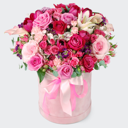 Букет в шляпной коробке В объятиях мечты Букет в шляпной коробке В объятиях мечты