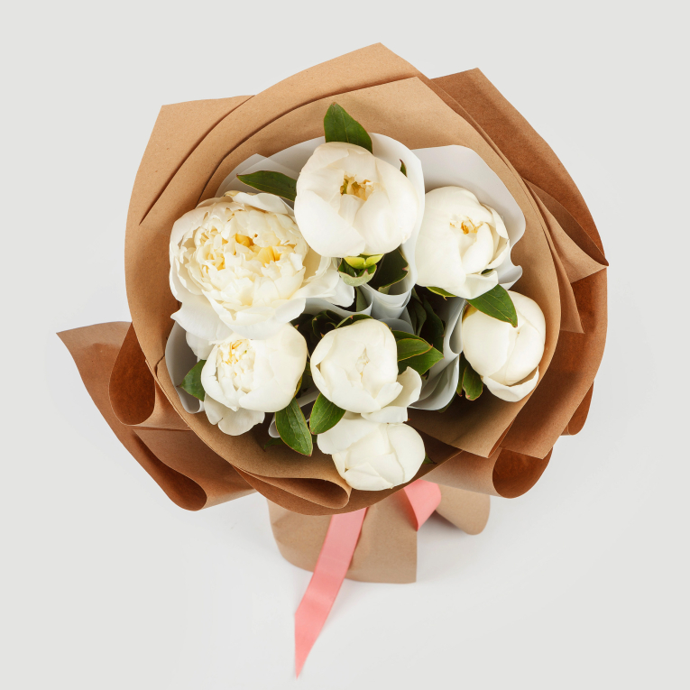 Букет из 7 пионов Улыбка ангела Букет из 7 пионов Улыбка ангела
