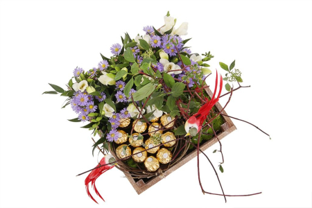 Букет Птичий дворик в кашпо Букет Птичий дворик в кашпо