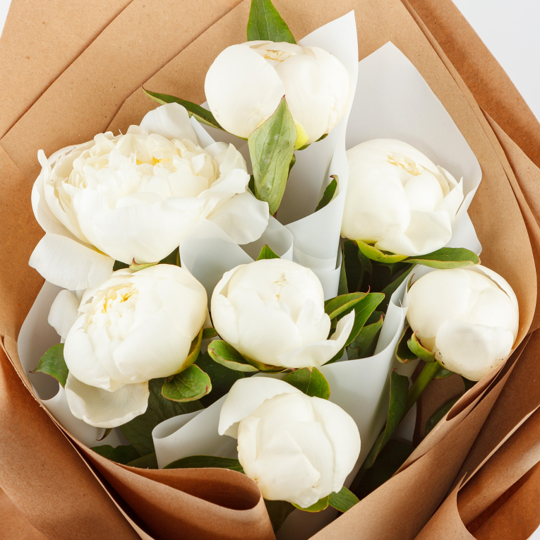 Букет из 7 пионов Улыбка ангела Букет из 7 пионов Улыбка ангела