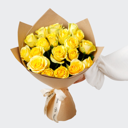 Букет 19 роз Лимонный мусс Букет 19 роз Лимонный мусс