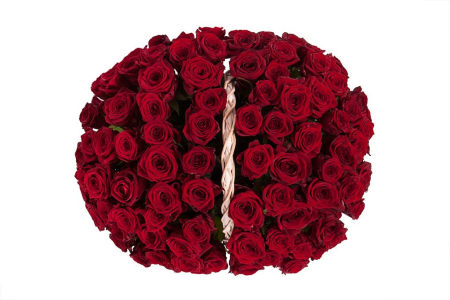 Букет 101 роза в корзине Букет 101 роза в корзине