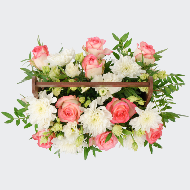 Букет в ящике Весна на Заречной улице Букет в ящике Весна на Заречной улице