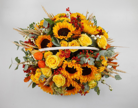 Букет в корзине Солнечный источник Букет в корзине Солнечный источник