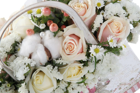 Букет На облаках в кашпо Букет На облаках в кашпо