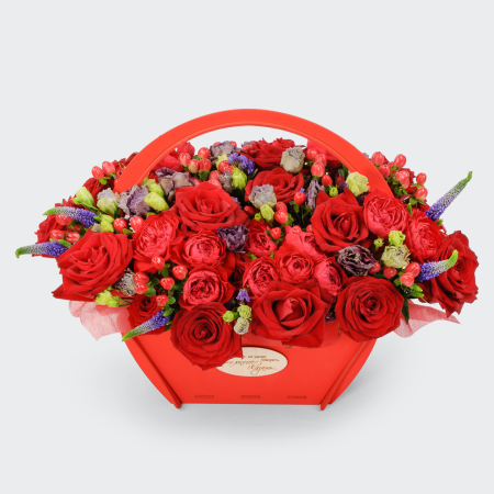 Букет в корзине Жаркие ночи Букет в корзине Жаркие ночи