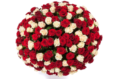 Букет 251 роза микс в корзине Букет 251 роза микс в корзине