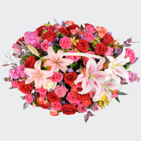 Букет в корзине Любовный порыв Букет в корзине Любовный порыв
