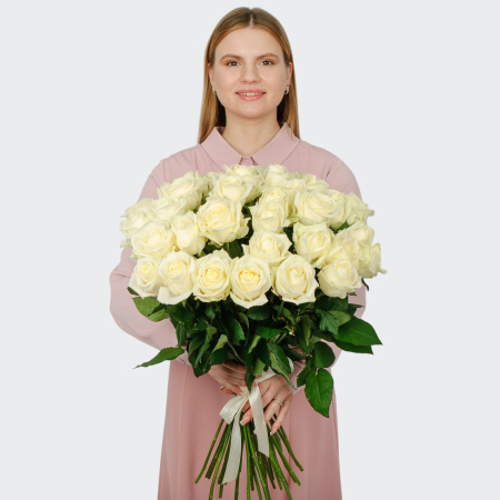 Букет 35 роз Аваланш 60/70 см Букет 35 роз Аваланш 60/70 см