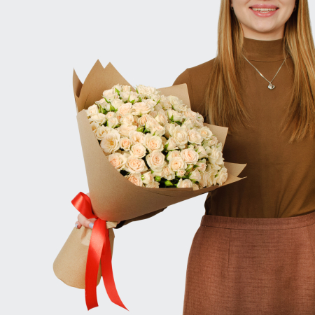 Букет из 19 кустовых роз Аврора Букет из 19 кустовых роз Аврора