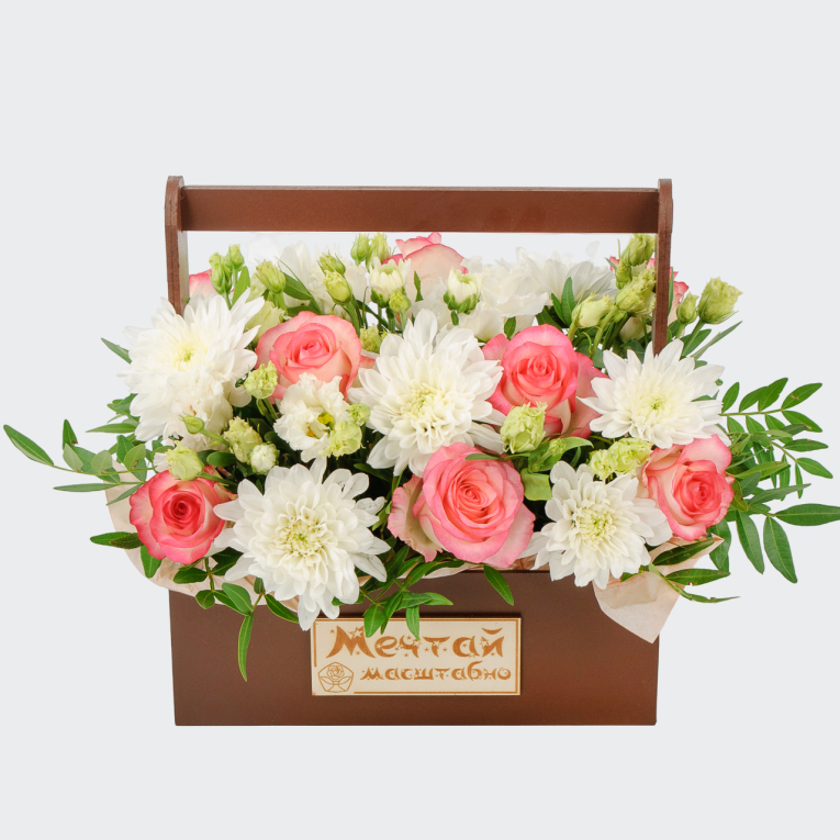 Букет в ящике Весна на Заречной улице Букет в ящике Весна на Заречной улице