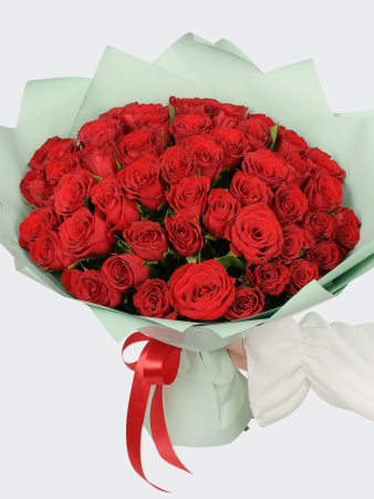 Букет из 51 розы Красный цвет страсти Букет из 51 розы Красный цвет страсти