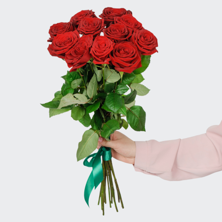 Букет 11 красных роз Ред Наоми (60 см) Букет 11 красных роз Ред Наоми (60 см)