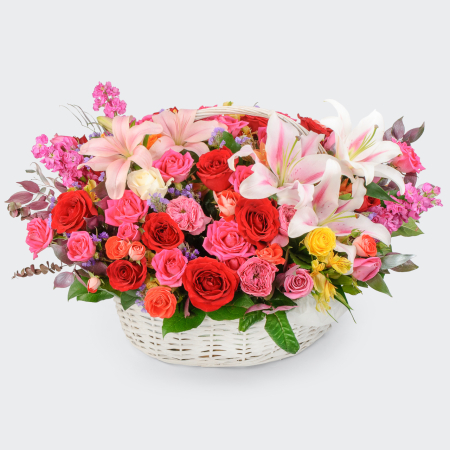 Букет в корзине Любовный порыв Букет в корзине Любовный порыв